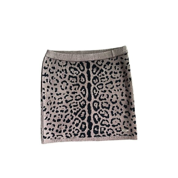 SER.O.YA GIANNA MINI SKIRT CHEETAH PRINT, PULL ON, THICK TEDDY MATERIAL, MEDIUM - Picture 3 of 4